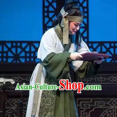 Chinese Shaoxing Opera Poor Dame Apparels Garment and Headdress Yue Opera Costumes Shuang Jiao Jie Qin Elderly Female Dress