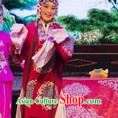 Chinese Shaoxing Opera Laodan Apparels and Headdress Yue Opera Tell On Sargam Elderly Female Dress Old Dame Garment Costumes