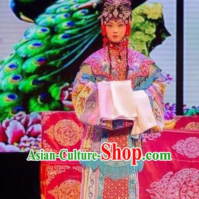 Chinese Shaoxing Opera Young Female Apparels and Headdress Yue Opera Tell On Sargam Dress Hua Tan Actress Costumes Garment