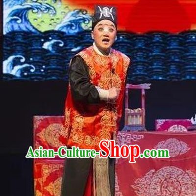 Chinese Yue Opera Chou Role Tell On Sargam Dai Da Costumes and Headwear Shaoxing Opera Garment Clothing Clown Apparels