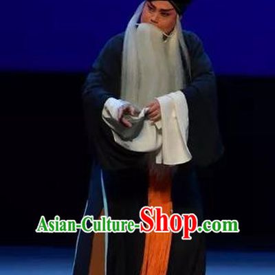 Chinese Yue Opera Elderly Male Tell On Sargam Costumes and Headwear Shaoxing Opera Garment Clothing Old Servant Zhang Zhong Apparels