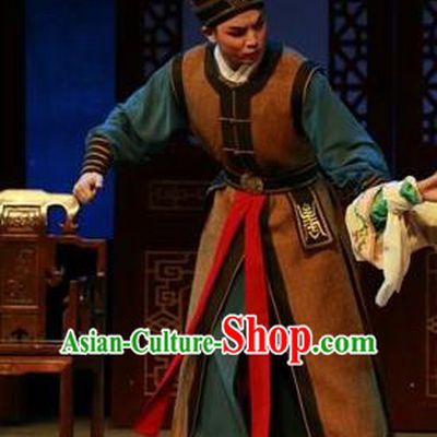 Chinese Yue Opera Wusheng Shuang Jiao Jie Qin Costumes and Headwear Shaoxing Opera Martial Male Apparels Garment Clothing