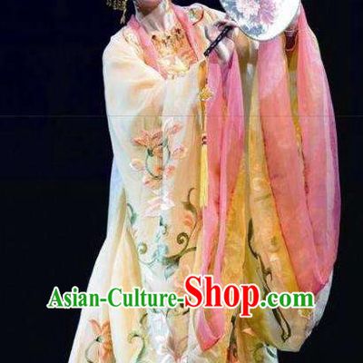 Chinese Shaoxing Opera Hua Tan Costumes and Headpieces Yue Opera Farewell Song of Da Tang Apparels Garment Princess Taiping Dress