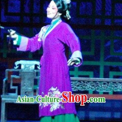 Chinese Shaoxing Opera Noble Consort Purple Dress and Headpieces Yue Opera Costume Tan Chun Concubine Zhao Apparels Garment