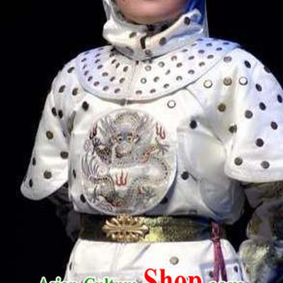 Chinese Yue Opera Young General Armor Garment Romance of the King Regency Costumes and Headwear Shaoxing Opera Dorgon Apparels