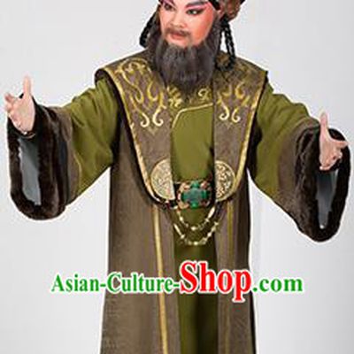 Chinese Yue Opera Elderly Male Garment and Hat Romance of the King Regency Shaoxing Opera Apparels Royal Highness Costumes