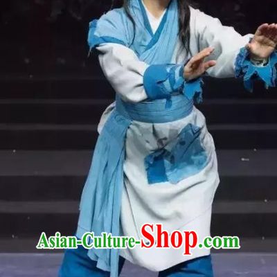 Chinese Yue Opera Poor Man Costumes and Headpiece Han Xing Wei Yang Shaoxing Opera Young Male Xiaosheng Apparels Garment