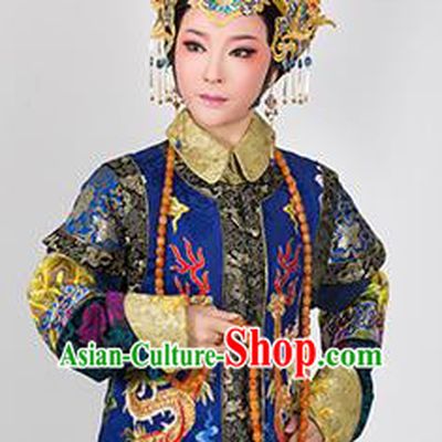 Romance of the King Regency Chinese Shaoxing Opera Empress Dress Costume and Headdress Yue Opera Queen Da yuer Garment Apparels