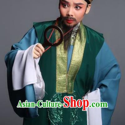 Chinese Yue Opera Elderly Male Laosheng Costumes and Hat A Bride For A Ride Shaoxing Opera Apparels Landlord Garment Clothing