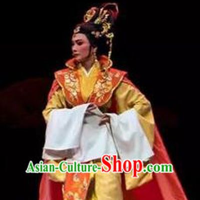 Chinese Shaoxing Opera Empress Yin Lihua Costumes and Hair Jewelry Changle Palace Yue Opera Garment Actress Queen Dress Apparels
