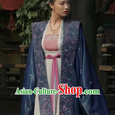 Chinese Ancient Hanfu Dress Garment Drama Serenade of Peaceful Joy Song Dynasty Imperial Consort Zhang Historical Costumes and Headdress