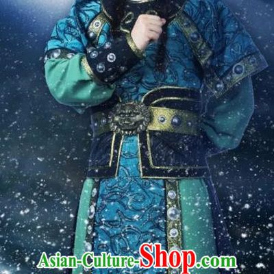 Chinese Yue Opera Elderly Male Costumes and Hat Shaoxing Opera The Desolate Palace of Liao Apparels Clothing Treacherous Official Yelv Pu Garment