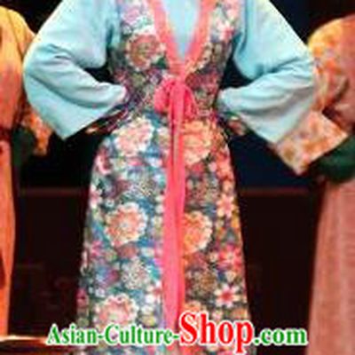 Chinese Shaoxing Opera Feng Jie Noble Consort Apparels and Headpiece Yue Opera Xiaodan Costumes Servant Woman Qiu Tong Dress Garment