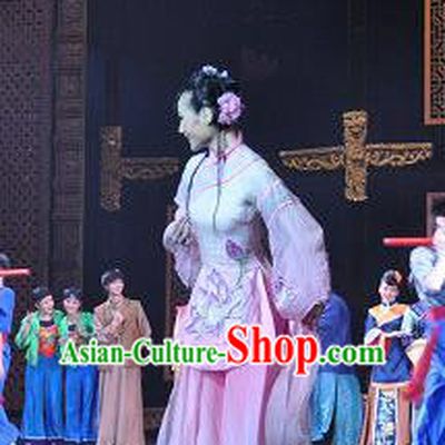 Chinese Opera Ten Mile Dowry Traditional Wedding Costumes and Headdress Yue Opera Young Lady Dress Maiden Garment Apparels