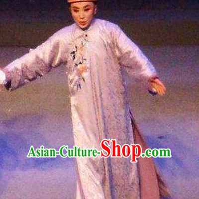 Chinese Yue Opera Qing Dynasty Young Man Costumes and Headwear Shaoxing Opera Ban Ba Jan Dao Apparels Childe Garment