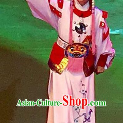 Chinese Yue Opera Takefu Ji Su Apparels and Headwear From Love to Patriotism Deliver the Messenger Shaoxing Opera Wusheng Young Male Garment Costumes
