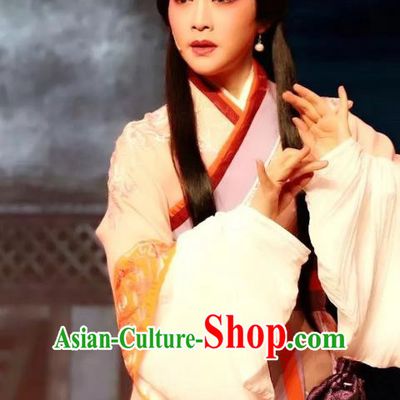 Chinese Shaoxing Opera Hua Tan Hanfu Dress Apparels Costumes and Headdress From Love to Patriotism Deliver the Messenger Yue Opera Noble Consort Mian Jiang Garment