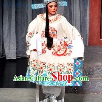 Chinese Yue Opera Niche Young Male Costumes and Hat Xun An Zhan Fu Shaoxing Opera Xiaosheng Scholar Xu Qing Garment Apparels Official Robe