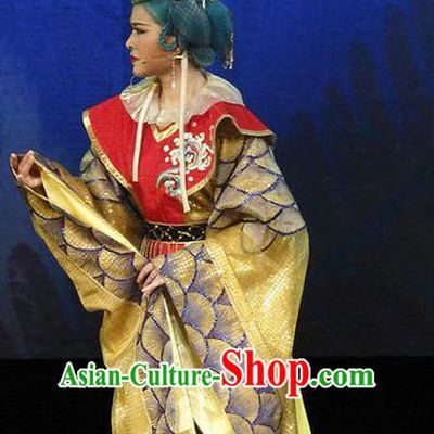 Chinese Shaoxing Opera Dragon Queen Dress and Headdress The Princess Messenger Farewell at Lakeside Yue Opera Elderly Female Garment Apparels Costumes