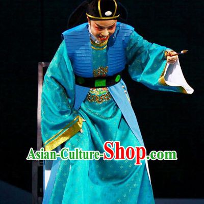 Liu Yong Chinese Yue Opera Young Man Green Robe Garment and Hat Shaoxing Opera Scholar Poet Costumes Apparels