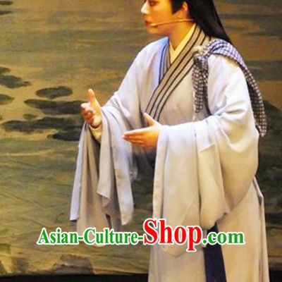 Chinese Yue Opera Poor Scholar Liu Yi Apparels Costumes and Headwear The Princess Messenger Farewell at Lakeside Shaoxing Opera Xiaosheng Garment