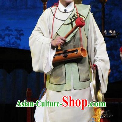 Chinese Yue Opera Figurant Xiaosheng Night Watchman Zhuang Yuan Da Geng Xiaosheng Costumes and Headwear Shaoxing Opera Young Male Bellman Garment Apparels