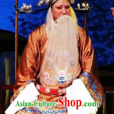 Chinese Yue Opera Zhuang Yuan Da Geng Laosheng Chancellor Costumes and Headwear Shaoxing Opera Elderly Male Garment Apparels