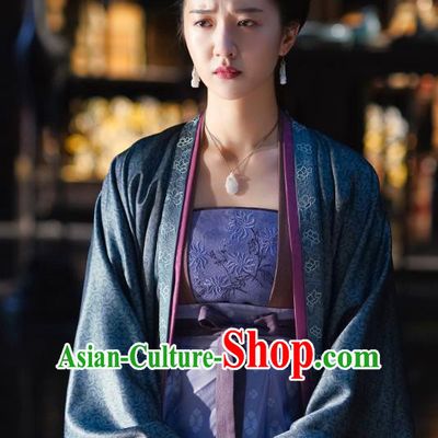 Chinese Ancient Noble Consort Miao Historical Costumes and Headwear Drama Serenade of Peaceful Joy Song Dynasty Court Lady Dress Garment