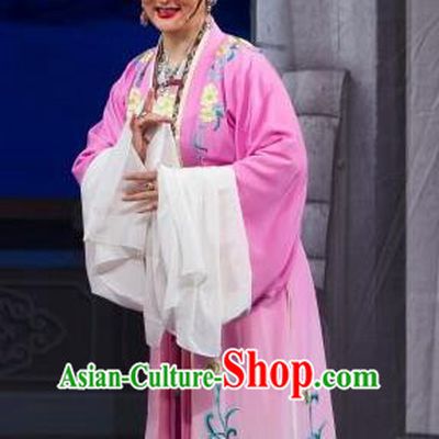 Chinese Shaoxing Opera Young Female Dame Yuan Yutao Pink Dress Apparels and Headpieces Tao Li Mei Yue Opera Hua Tan Garment Costumes