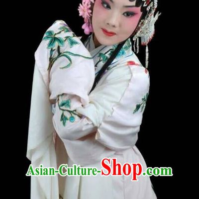 Chinese Shaoxing Opera Young Female Costumes and Headdress Tao Li Mei Yue Opera Actress Garment Apparels Hua Tan Dress