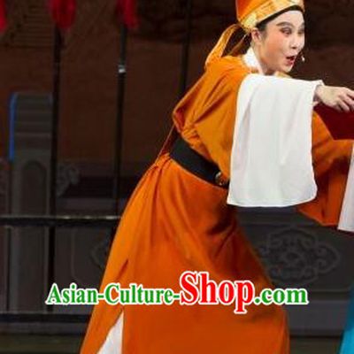 Li Mei Yue Chinese Yue Opera Niche Young Male Costumes and Headwear Shaoxing Opera Xiaosheng Scholar Clothing Garment Apparels