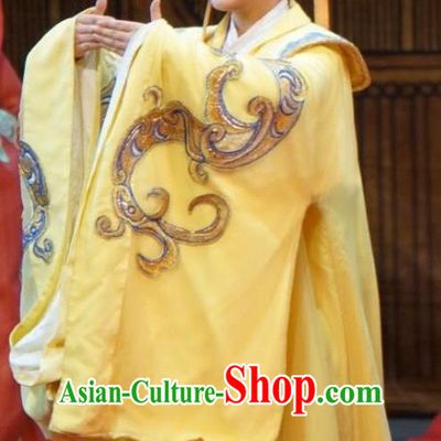 Chinese Yue Opera Emperor Costumes and Headwear Emperor and the Village Girl Shaoxing Opera Young Male Garment Apparels Embroidered Robe