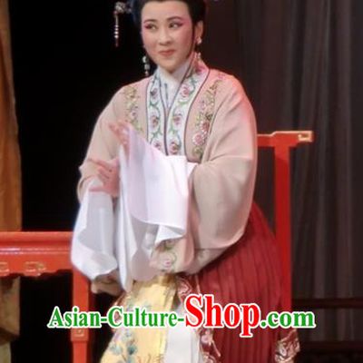 Chinese Shaoxing Opera Elderly Dame Dress Garment and Headpieces Yue Opera Emperor and the Village Girl Laodan Apparels Costumes