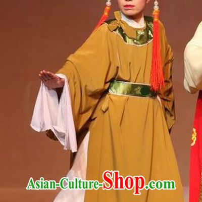 Chinese Yue Opera Young Man Garment Emperor and the Village Girl Costumes and Headwear Shaoxing Opera Court Eunuch Apparels