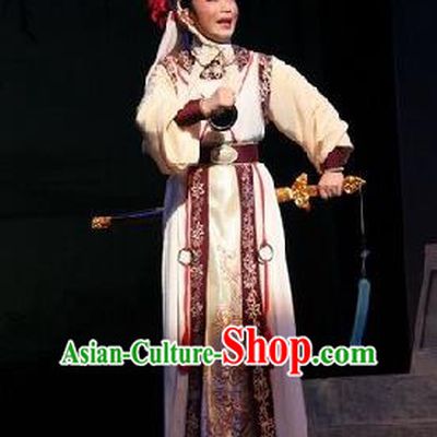 Chinese Yue Opera Wusheng Costumes and Headwear Emperor and the Village Girl Shaoxing Opera Martial Male Garment Apparels