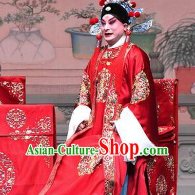 Tell On Sargam Chinese Peking Opera Young Male Garment Costumes and Headwear Beijing Opera Scholar Apparels Bridegroom Chen Guangzu Clothing