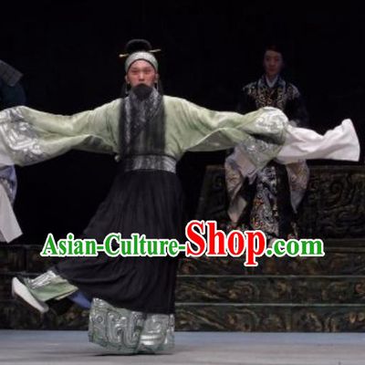 Chun Qiu Er Xu Chinese Peking Opera Official Wu Zixu Garment Costumes and Headwear Beijing Opera Minister Elderly Male Apparels Clothing