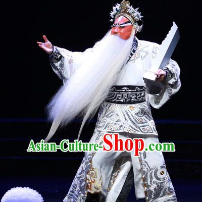 Chun Qiu Er Xu Chinese Peking Opera Laosheng Garment Costumes and Headwear Beijing Opera Elderly Male Apparels Elderly Official Wu Zixu Clothing