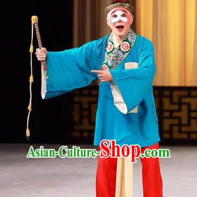 Love in the Wardrobe Chinese Peking Opera Chou Role Garment Costumes and Headwear Beijing Opera Clown Apparels Clothing