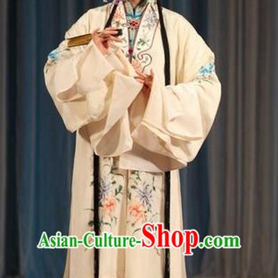 Chinese Beijing Opera Young Female Liu Yuyan Apparels Costumes and Headdress Tao Hua Cun Traditional Peking Opera Diva White Dress Actress Garment