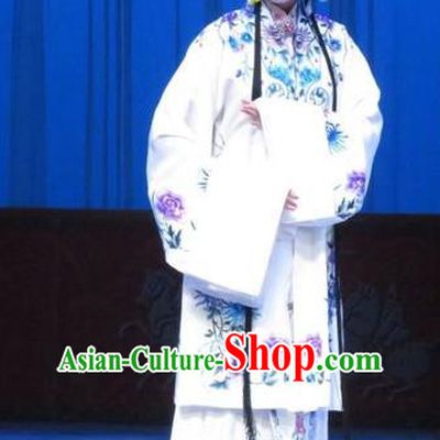 Chinese Ping Opera Hua Tan White Apparels Costumes and Headpieces Traditional Pingju Opera Zhou Ren Xian Sao Actress Dress Diva Garment