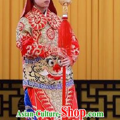 Xiang Jiang Hui Chinese Peking Opera Wusheng Armor Garment Costumes and Headwear Beijing Opera Martial Male Apparels Soldier Clothing