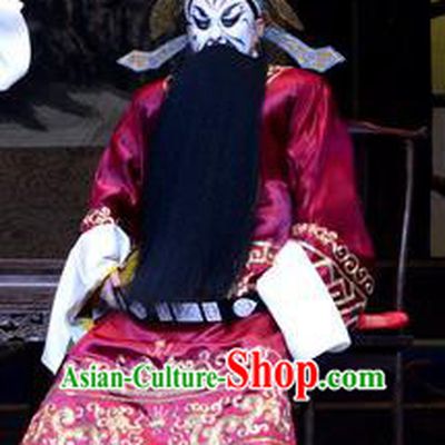 Di Qing Chinese Peking Opera Official Hu Tianhua Garment Costumes and Headwear Beijing Opera Military Assistant Apparels Elderly Male Clothing