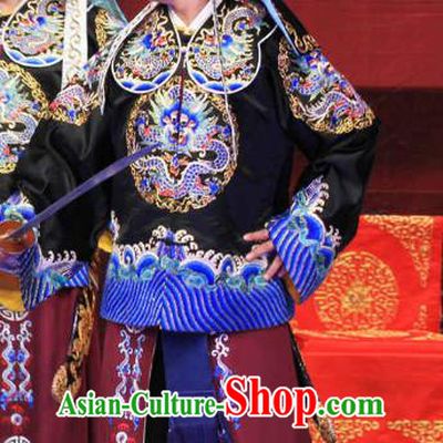 Zhou Ren Xian Sao Chinese Ping Opera Martial Male Costumes and Headwear Pingju Opera Bodyguard Apparels Clothing