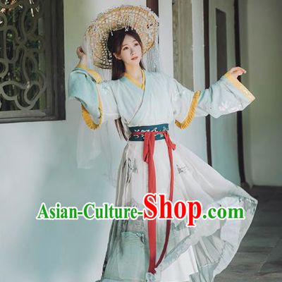 Chinese Ancient Goddess Hanfu Dress Garment Traditional Jin Dynasty Royal Princess Historical Costumes for Women