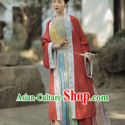 Chinese Traditional Song Dynasty Young Lady Apparels Historical Costumes Ancient Civilian Female Hanfu Dress Garment for Women