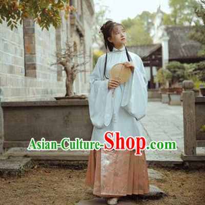 Chinese Traditional Ming Dynasty Aristocratic Lady Apparels Historical Costumes Ancient Princess Hanfu Dress Nobility Female Garment Blouse and Skirt