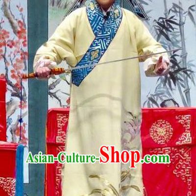 San Kan Yu Mei Chinese Ping Opera Niche Feng Jiajin Costumes and Headwear Pingju Opera Scholar Apparels Xiaosheng Clothing