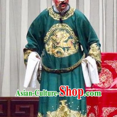 San Kan Yu Mei Chinese Ping Opera Minister Costumes and Headwear Pingju Opera Laosheng Apparels Official Clothing