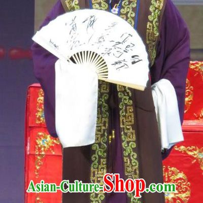 Tao Li Mei Chinese Ping Opera Laosheng Costumes and Headwear Pingju Opera Landlord Yuan Ruhai Apparels Clothing